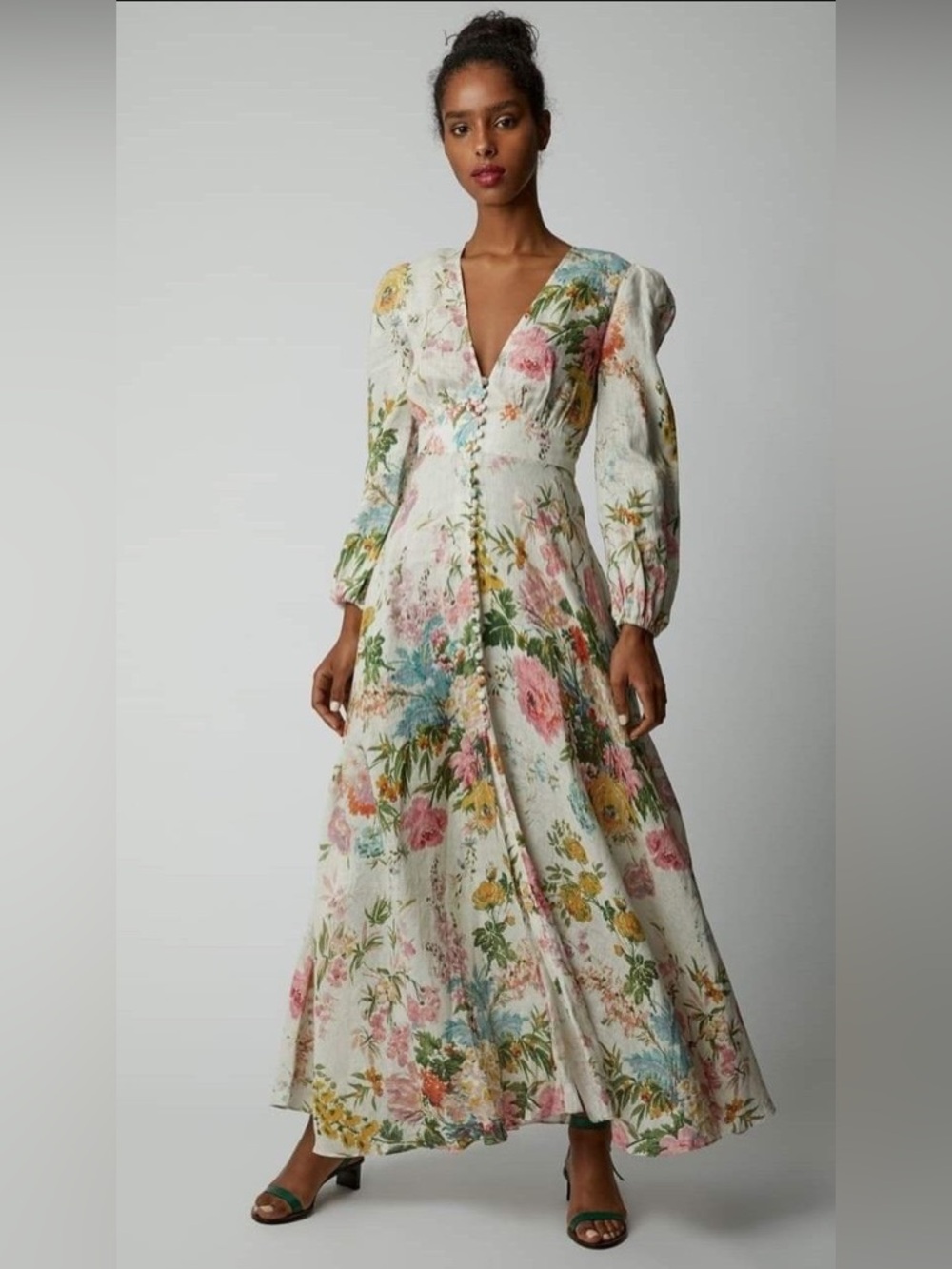Zimmermann Multicolor Floral Print Linen Heathers Maxi size 3 - Picture 2 of 9